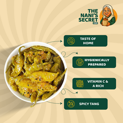 The Nani’s Secret Hari Mirch Achar (Green Chilli Pickle)